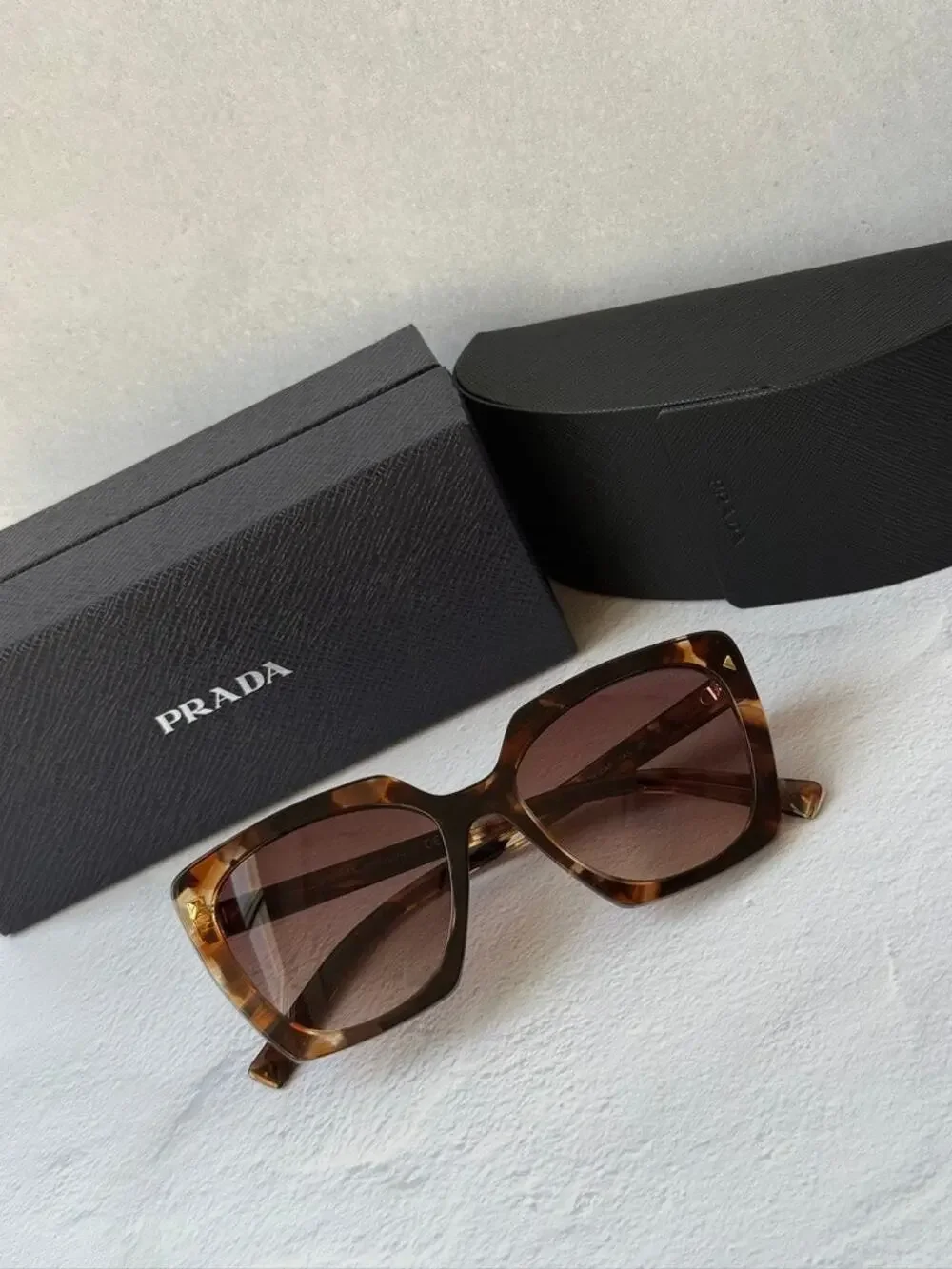 NEW Prada PR23ZS Square Sunglasses in Brown Havana